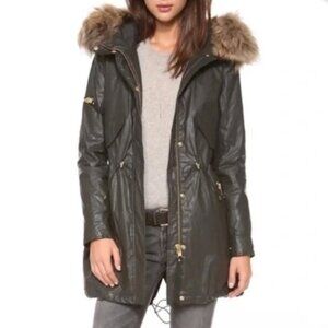 SAM. Military Utility Style Parka Jacket w/ Genuine Coyote Fur Collar